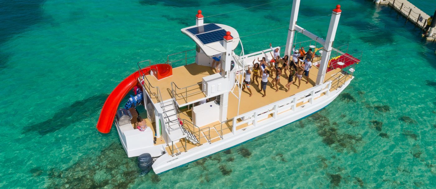 party-catamaran-boat-for-rent-in-punta-cana-with-slide