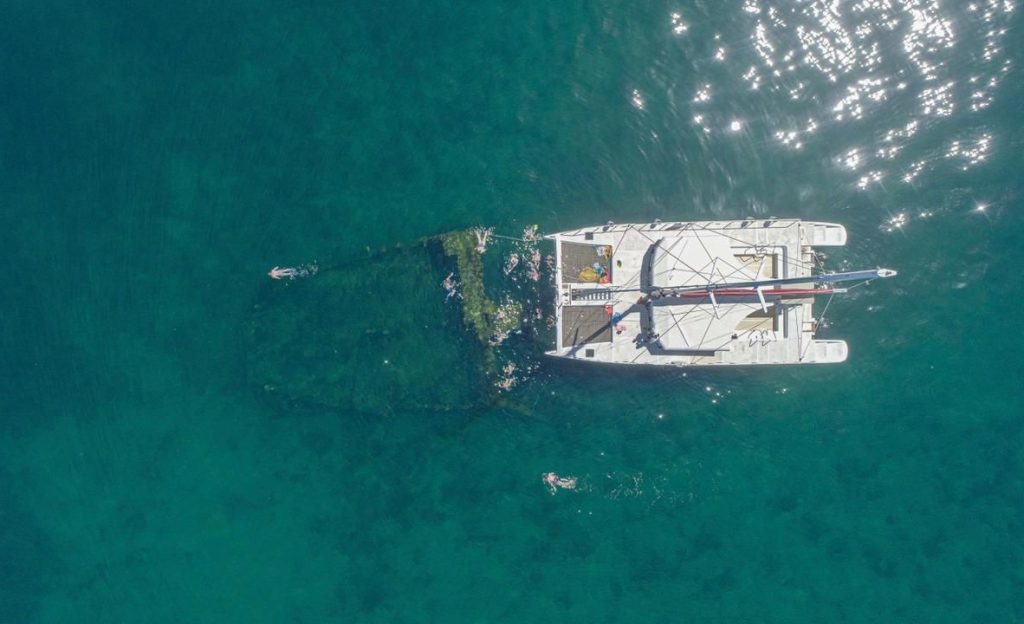 Private Catamaran Charters in Samana to Bacardi Island aereal