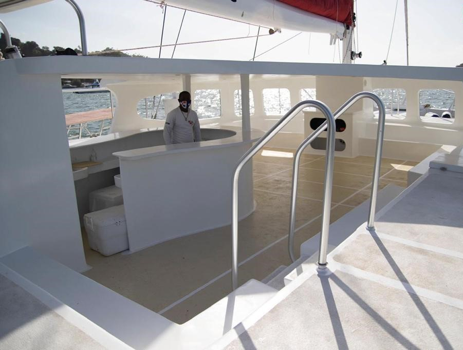 Private Sailing Catamaran Charters in Samana to Bacardi Island dancing area