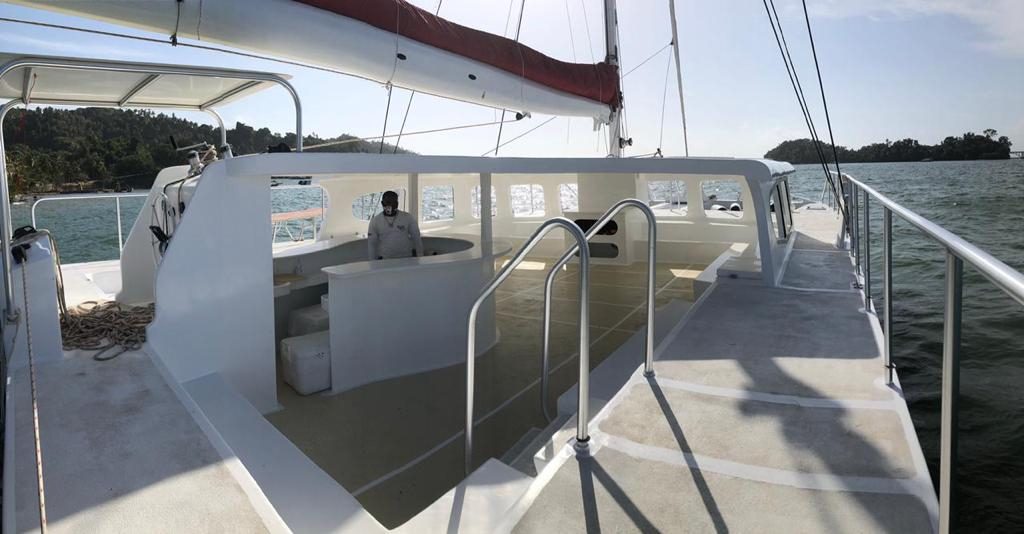 Private Sailing Catamaran Charters in Samana to Bacardi Island party boat
