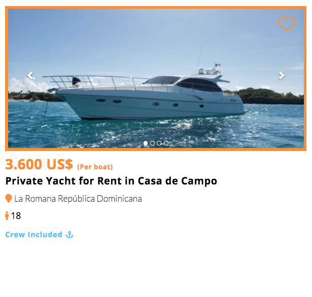 private luxury yachts selection Casa de Campo La Romana Saona Palmilla Catalina