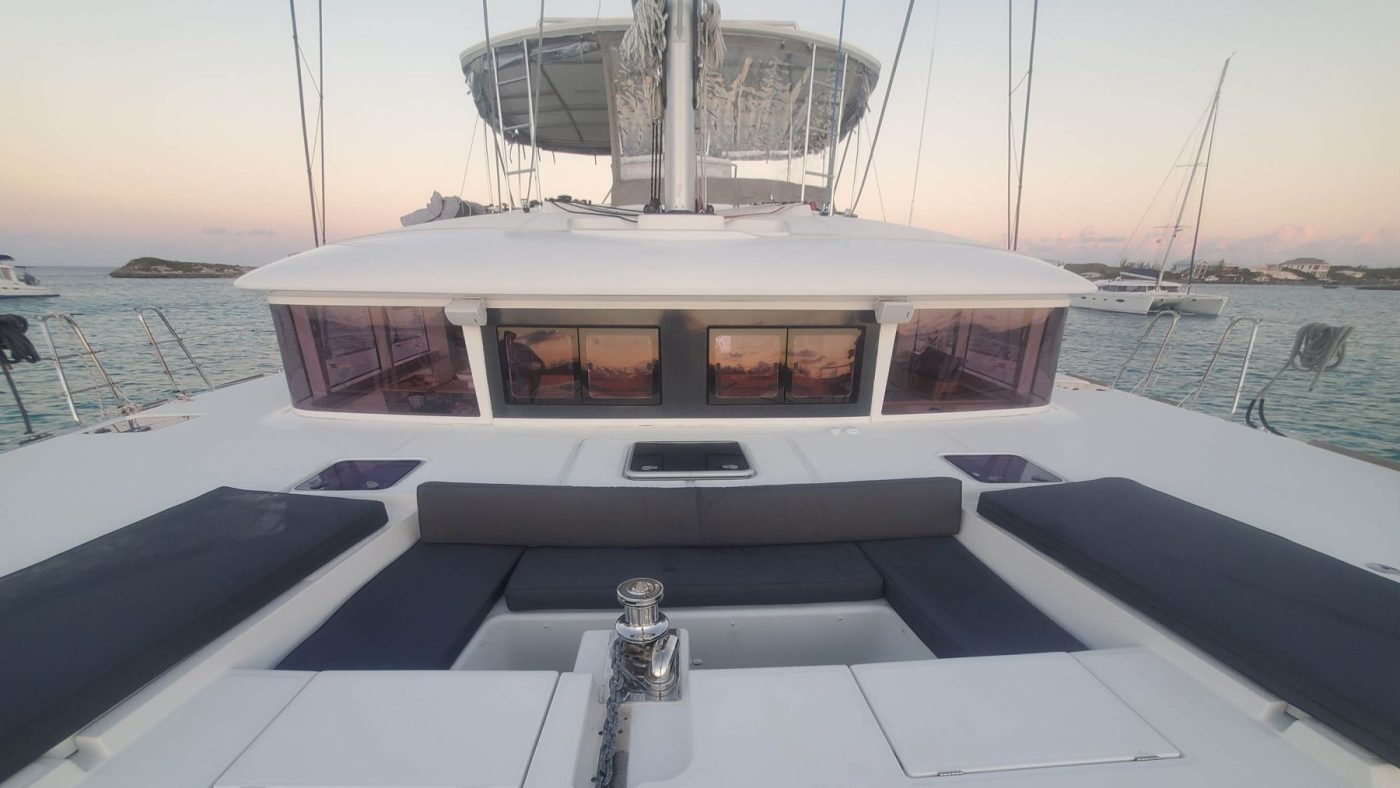 Private Luxury Catamaran Charter Exumas Bahamas bow-front-nicole-sm