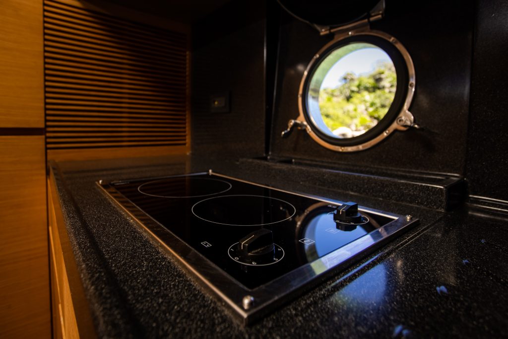 43' Yacht Azimut Charters to Cozumel & Tulum kitchen detail