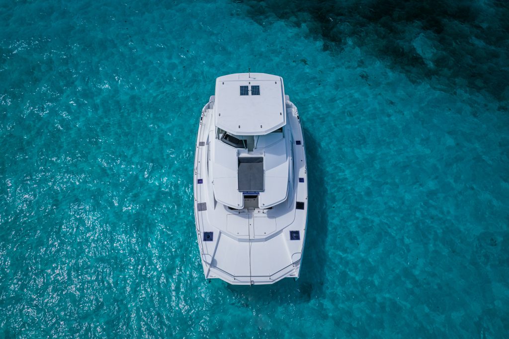 Leopard Catamaran for Luxury Yacht Charters from Cancun aereal