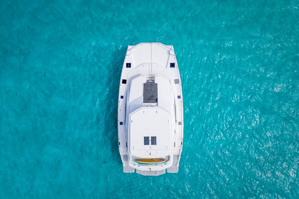 Leopard Catamaran for Luxury Yacht Charters from Cancun aereal center