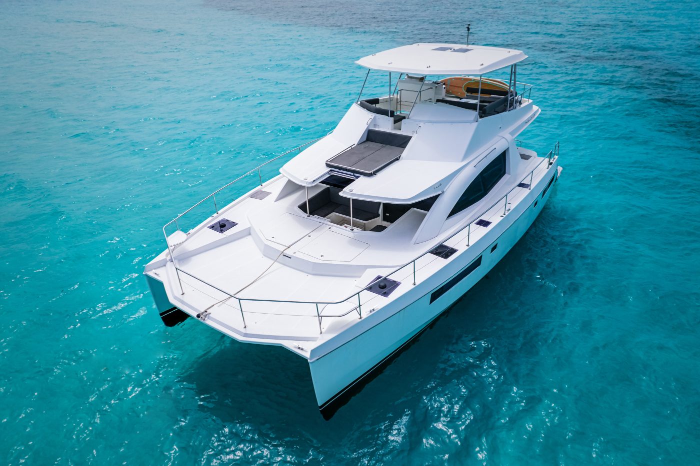 Leopard Catamaran for Luxury Yacht Charters from Cancun frontal