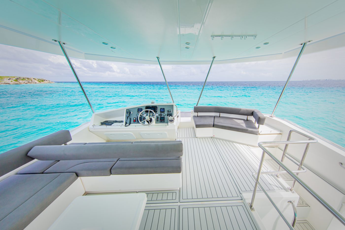 Leopard Catamaran for Luxury Yacht Charters from Cancun sofas lounge
