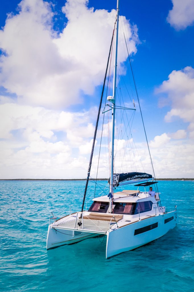 Private 34ft Catamaran Aventura Luxury Boat Charters in Tulum Mexico Riviera Maya