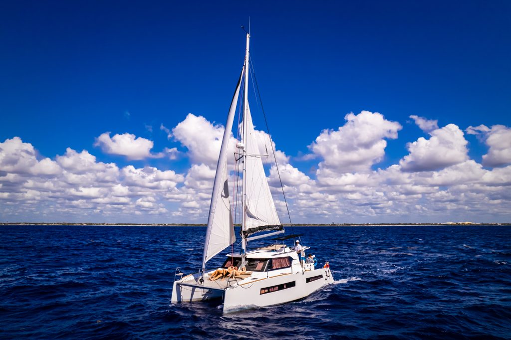 Riviera Maya Private 34ft Catamaran Aventura Luxury Boat Charters in Tulum