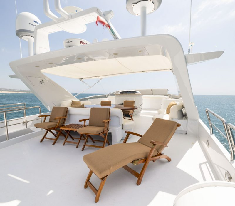 Luxury 100' Azimut Jumbo Yacht Charters in Cabo San Lucas sun